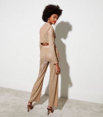 Metallic wide hotsell leg trousers