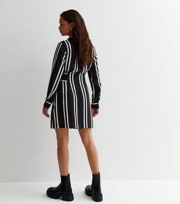 Black striped hotsell shirt dress