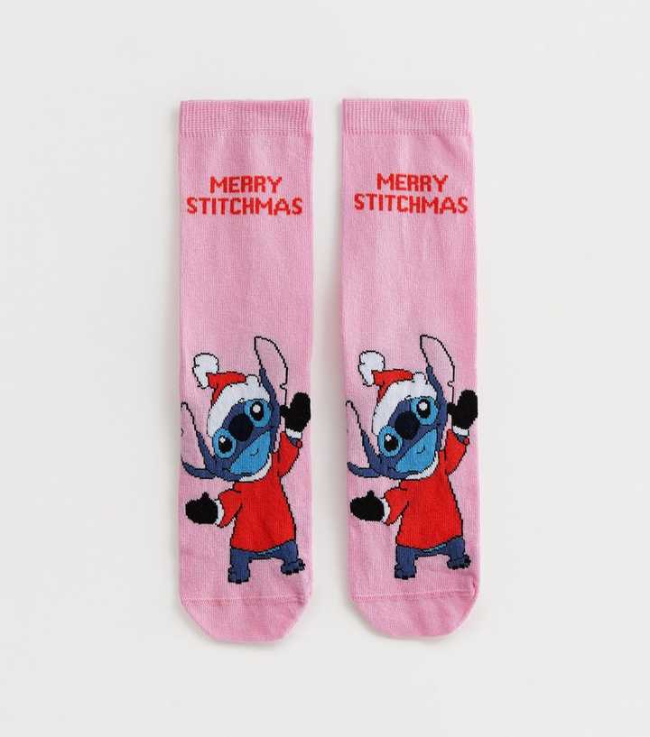 Pink Disney Lilo & Stitch Merry Stitchmas Socks