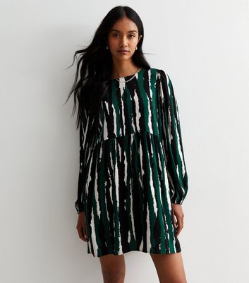 Stripe print outlet dress