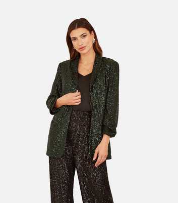 Yumi Dark Green Sequin Blazer