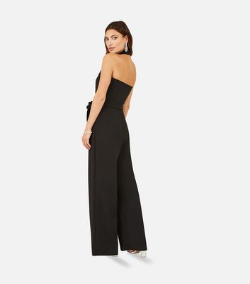 Mela Black Halter Wide Leg Jumpsuit New Look