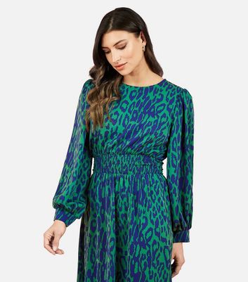 Green leopard 2024 print dress wallis