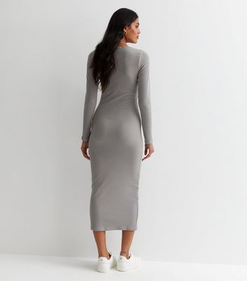 Grey mid length clearance dress