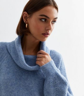 Baby blue roll neck jumper sale