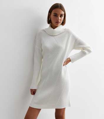 Urban Bliss Cream Cable Knit Mini Jumper Dress