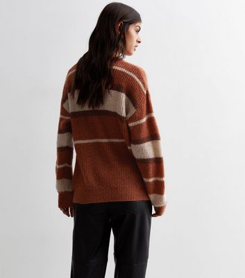 Rust striped outlet sweater