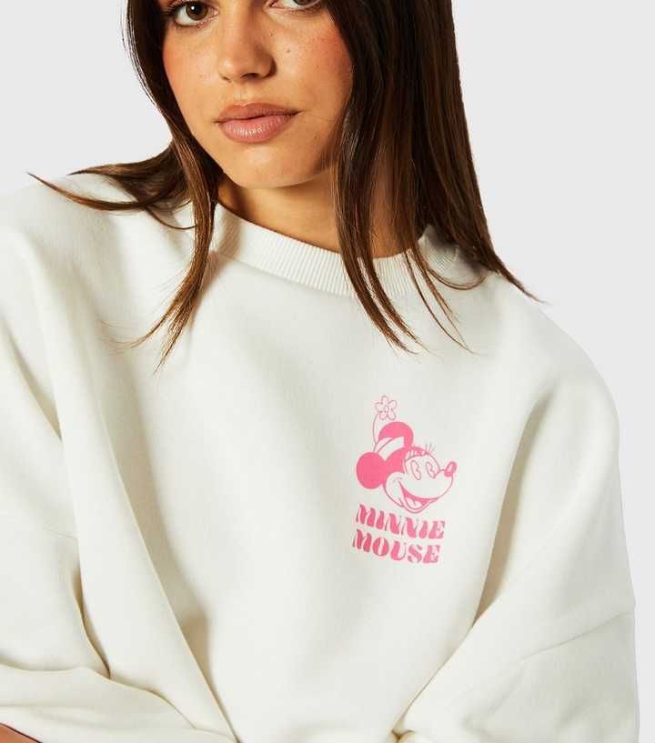 Skinnydip Cream Disney Minnie Mouse Logo Sweatshirt | New Look