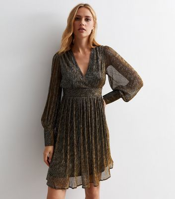 Wrap sales metallic dress