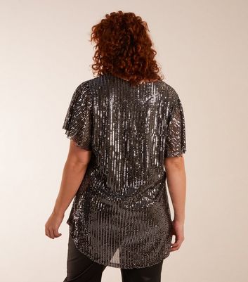 metallic v neck top
