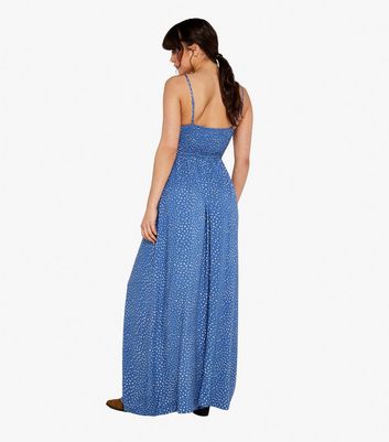 Apricot Blue Animal Print Button Front Strappy Maxi Dress New Look