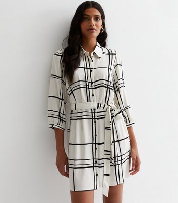 Black and white check shirt outlet dress