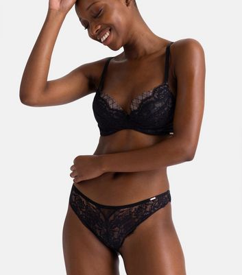 Dorina Black Lace Brazilian Briefs New Look