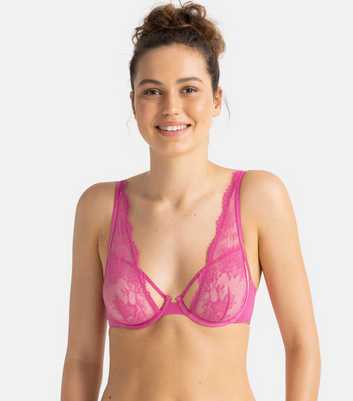 Dorina Mid Pink Floral Lace Underwired Bra