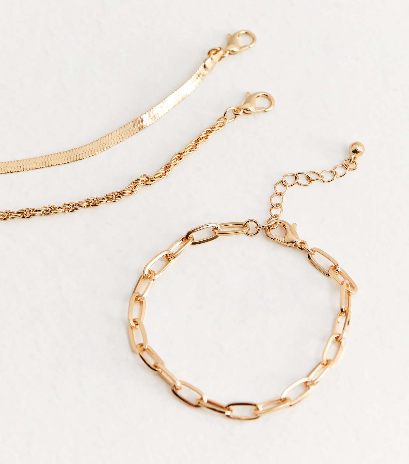 3 Pack Gold Snake Chain Bracelets Image 2