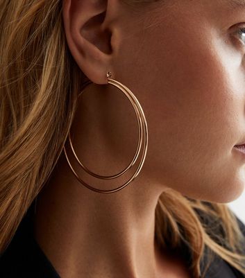 Huge gold hoop earrings sale