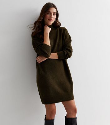 High neck dress hot sale with cardigan