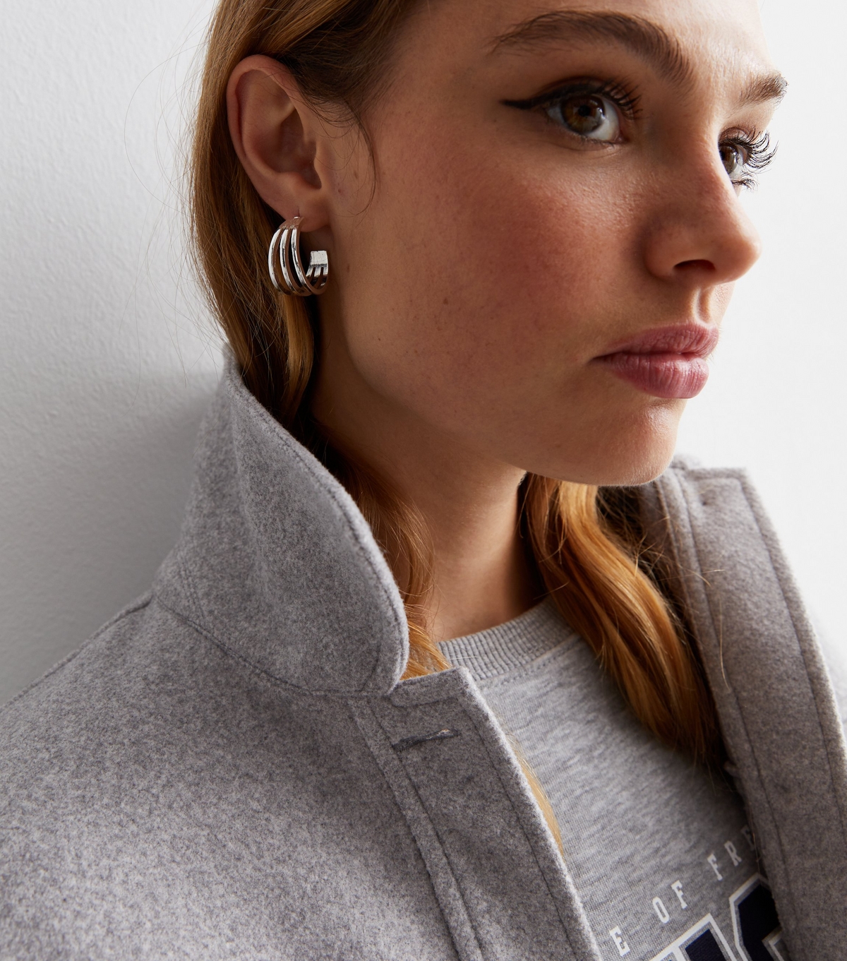Silver Triple Hoop Earrings New Look