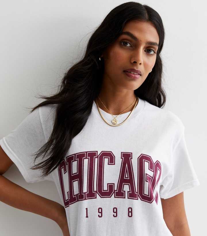 White Cotton Chicago Logo T-Shirt