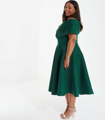 Green bardot shop midi dress