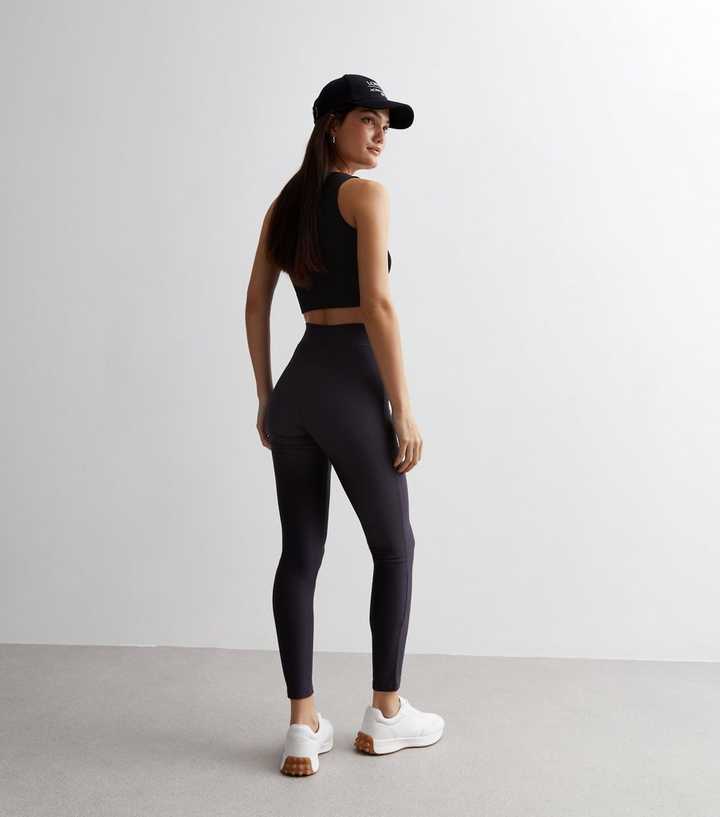 Buy Slate Grey Ribbed High Waist Leggings from the Next UK online shop