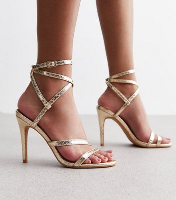 Leather deals strappy heels