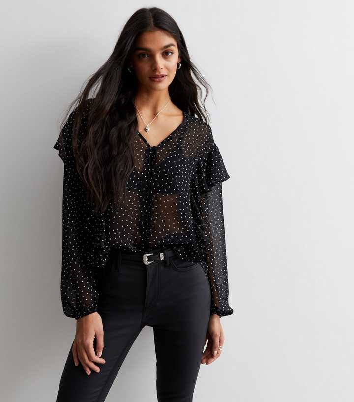 new look polka dot blouse