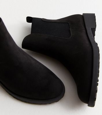Black Suedette Chelsea Boots New Look