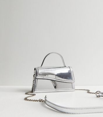 Silver Top Handle Cross Body Bag New Look