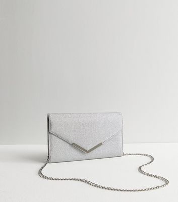 Silver glitter clutch on sale purse