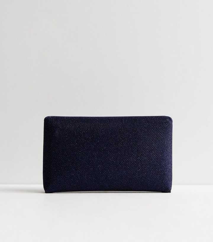 navy clutch bag new look