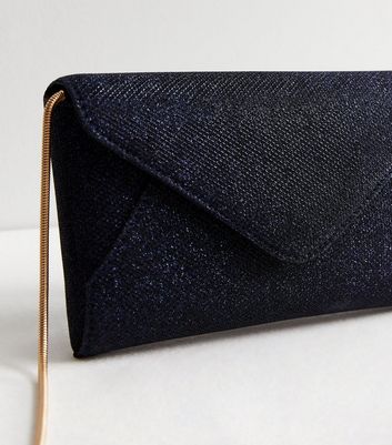 Navy blue glitter clutch bag sale