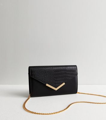 New look black clutch bag on sale