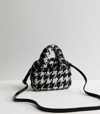 Black Bouclé Mini Bowler Bag