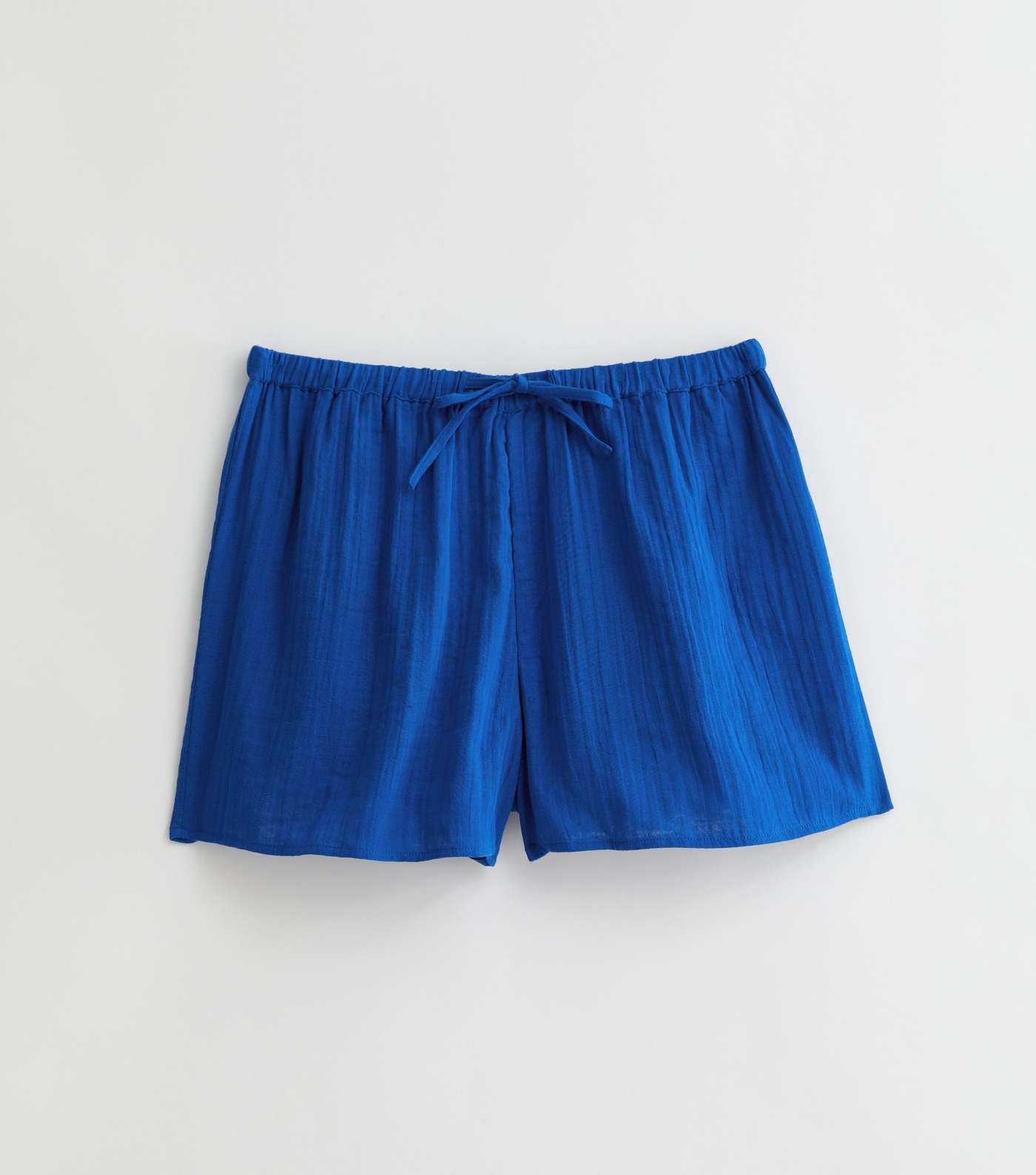 Bright Blue Drawstring Lightweight Cotton Shorts Image 5