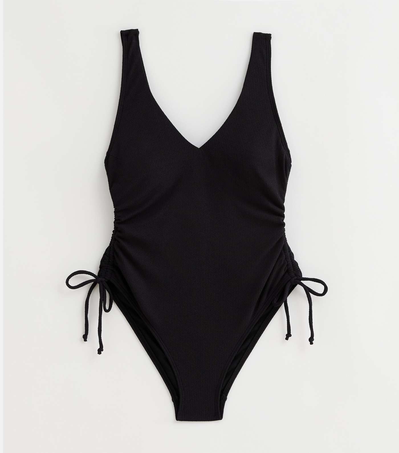 Black Ruched Side Swimsuit Image 5