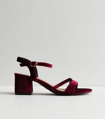 Block heel sandals burgundy best sale