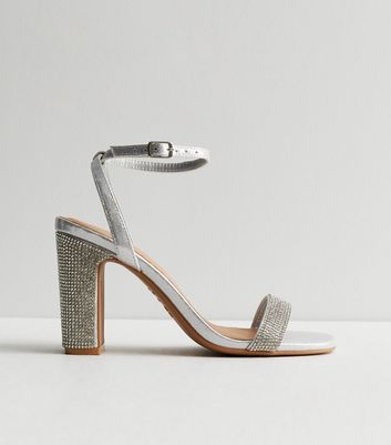 Silver Metallic Strappy Stiletto Heel Sandals | New Look