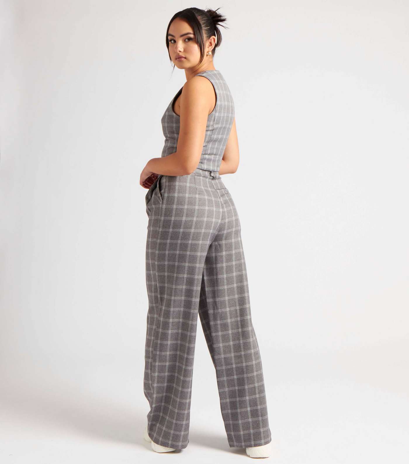 Urban Bliss Grey Check Wide Leg Trousers Image 2