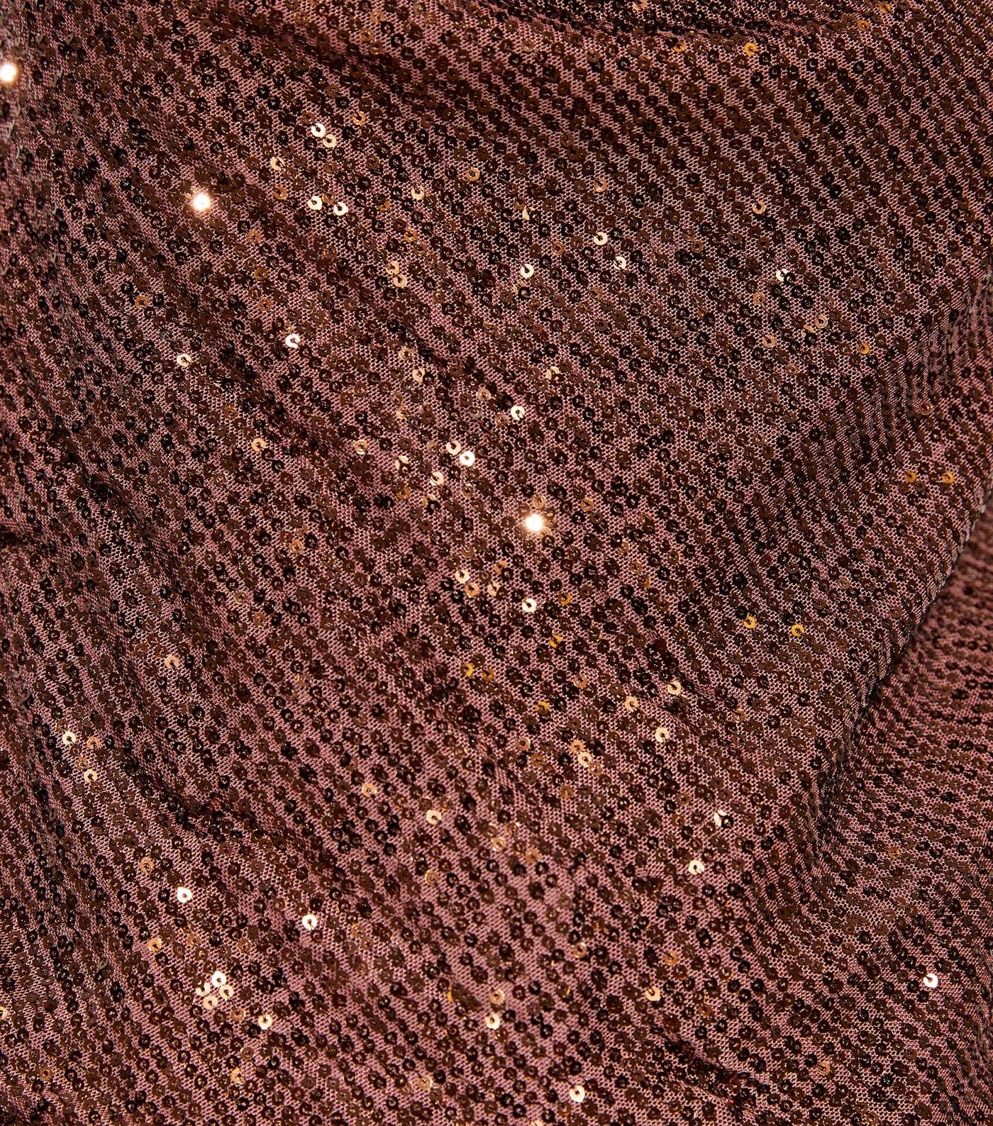 Gini London Brown Sequin Cowl Neck Top | New Look