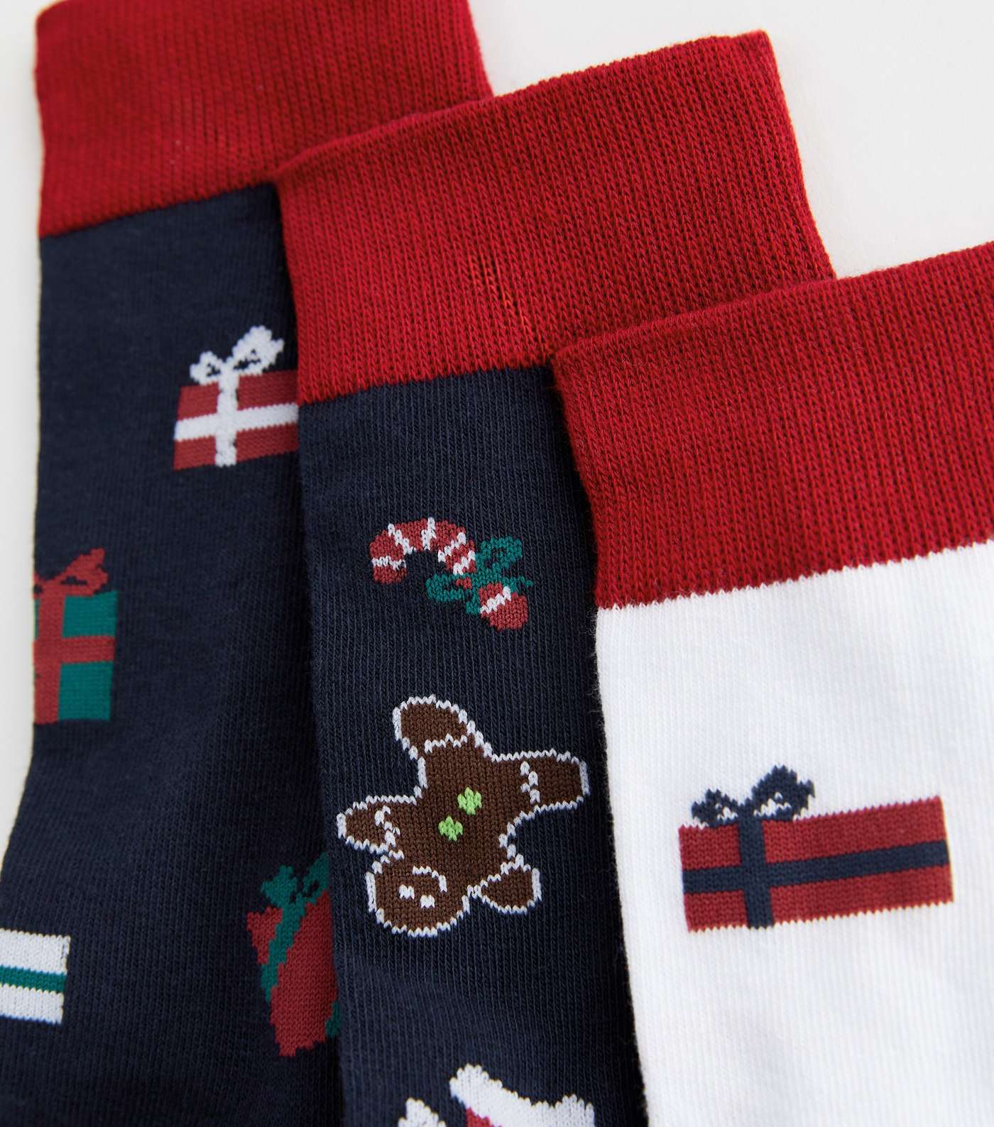 Jack & Jones 3 Pack Navy Gingerbread Christmas Socks Gift Set Image 3