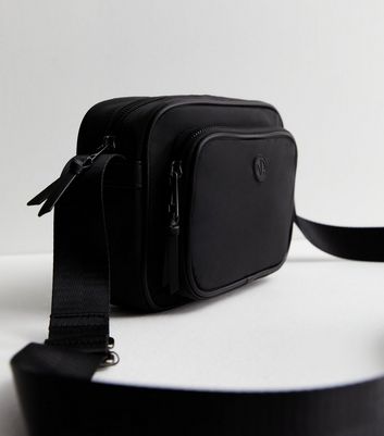 Black Pocket Front Cross Body Camera Bag New Look