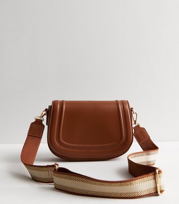 Tan Leather-Look Saddle Cross Body Bag New Look Vegan