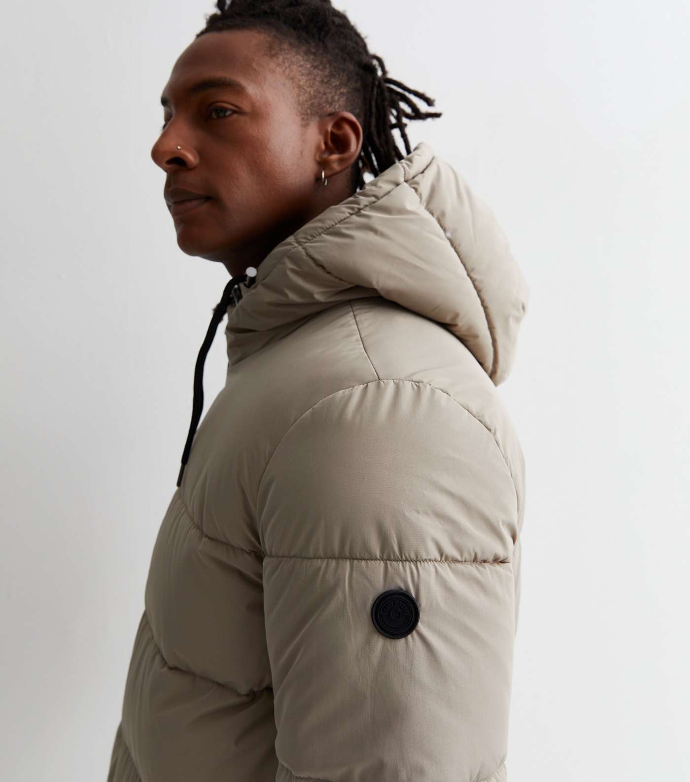 Only & Sons Khaki Hooded Puffer Coat Image 2