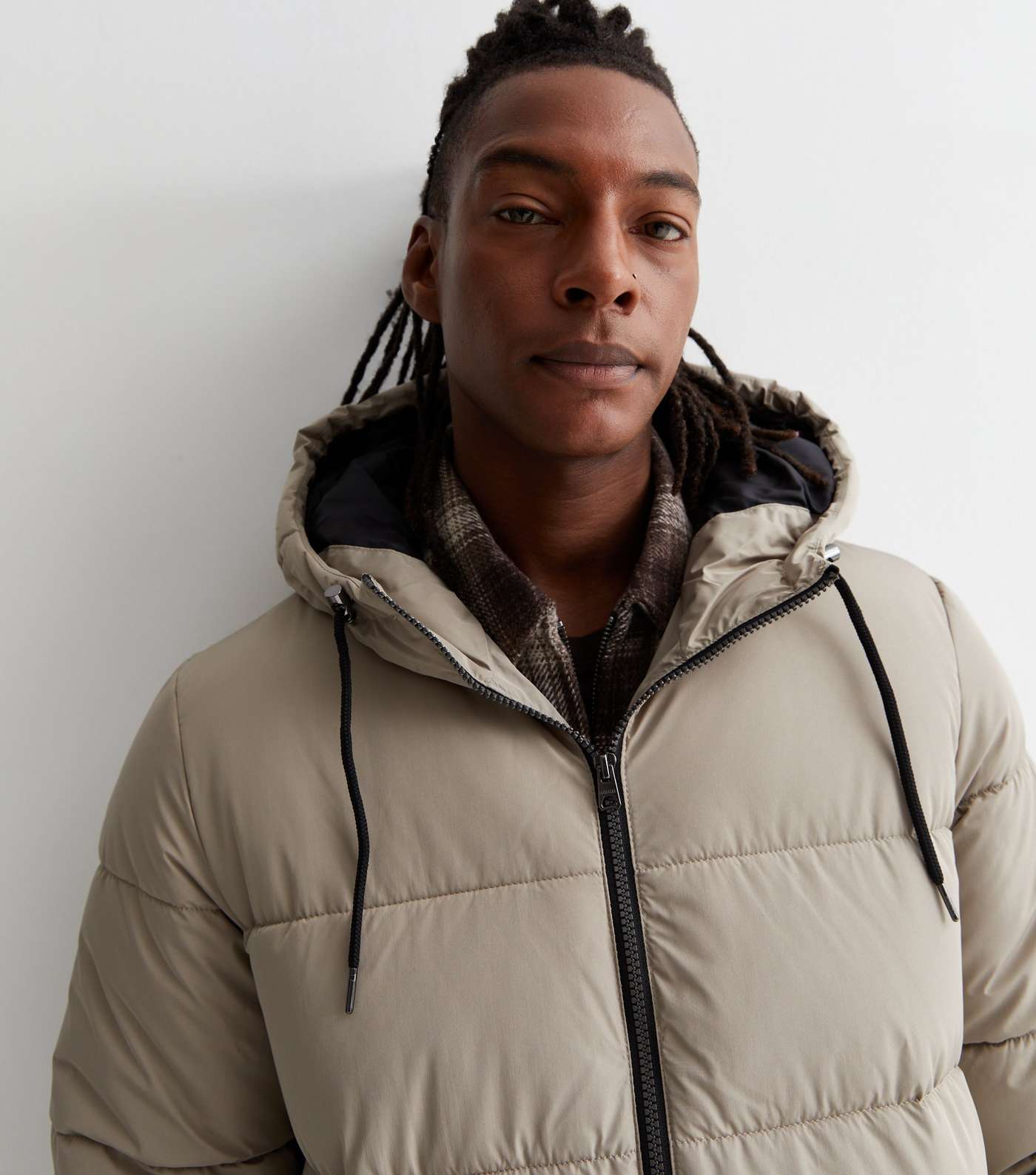 Only & Sons Khaki Hooded Puffer Coat Image 4