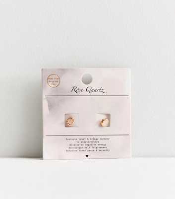 Pink Semi Precious Stone Stud Earrings