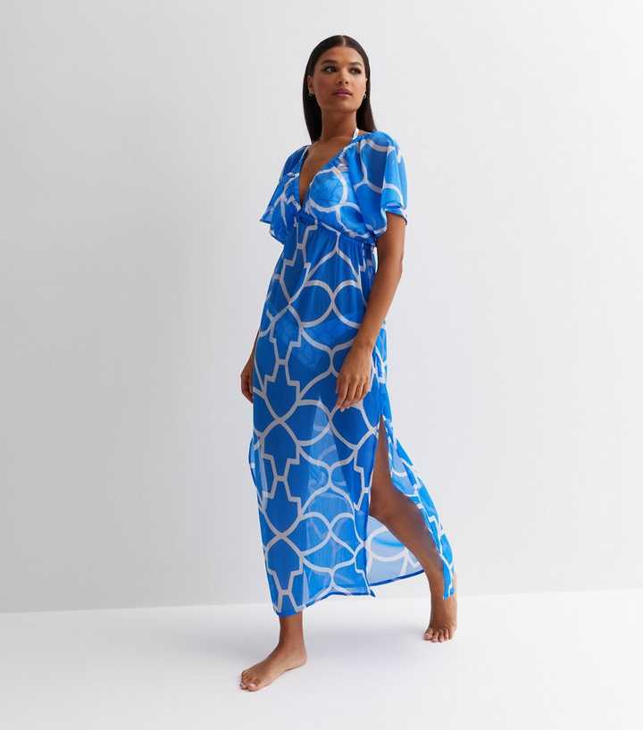 Geometric Pattern Beach Dress