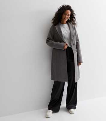 Tall Grey Lined Formal Long Coat