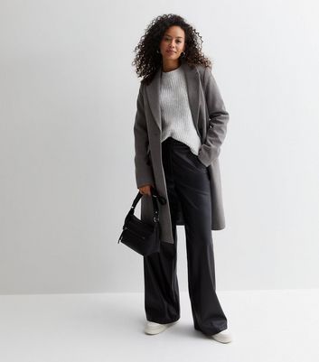 Grey coat hotsell with belt