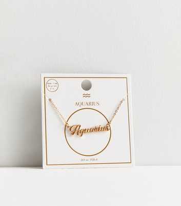 Gold Aquarius Star Sign Necklace